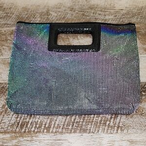 BCBGMAXAZRIA Iridescent Mesh Clutch Bag